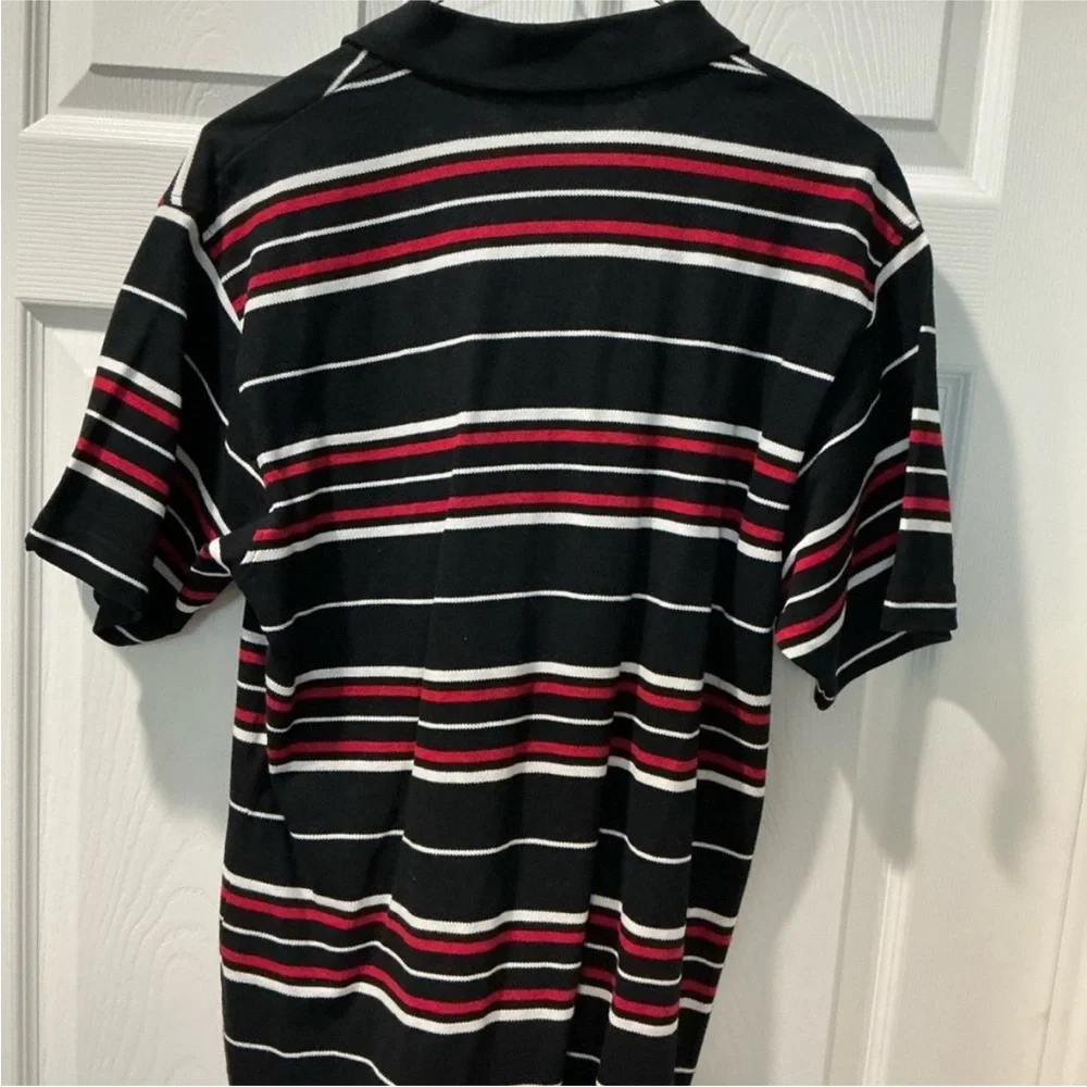 South Pole Black and Red Polo Shirt with Stripes - Picture 4 of 4